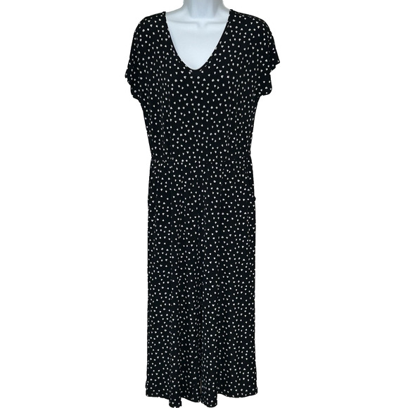 Clara Sun Woo Wide Leg Jumpsuit Size S Black White Scoop Crop Stretch Pockets - Picture 1 of 7